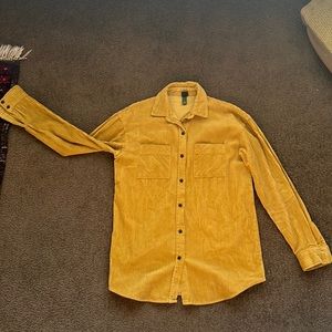Oversized mustard button down